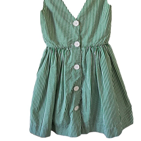 🍋American Apparel Striped Green/White Dress with Button Detail - Picture 2 of 7